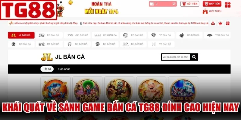 Khái quát về sảnh game Bắn Cá TG88 đỉnh cao hiện nay