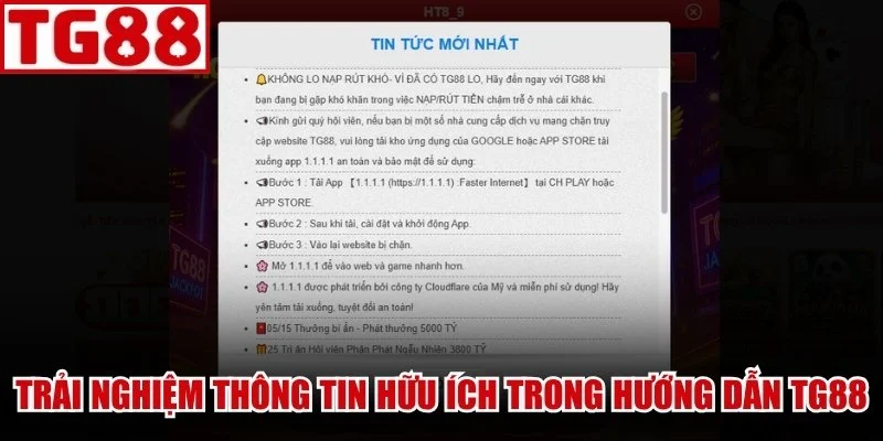 Trải nghiệm những thông tin hữu ích trong Hướng Dẫn TG88